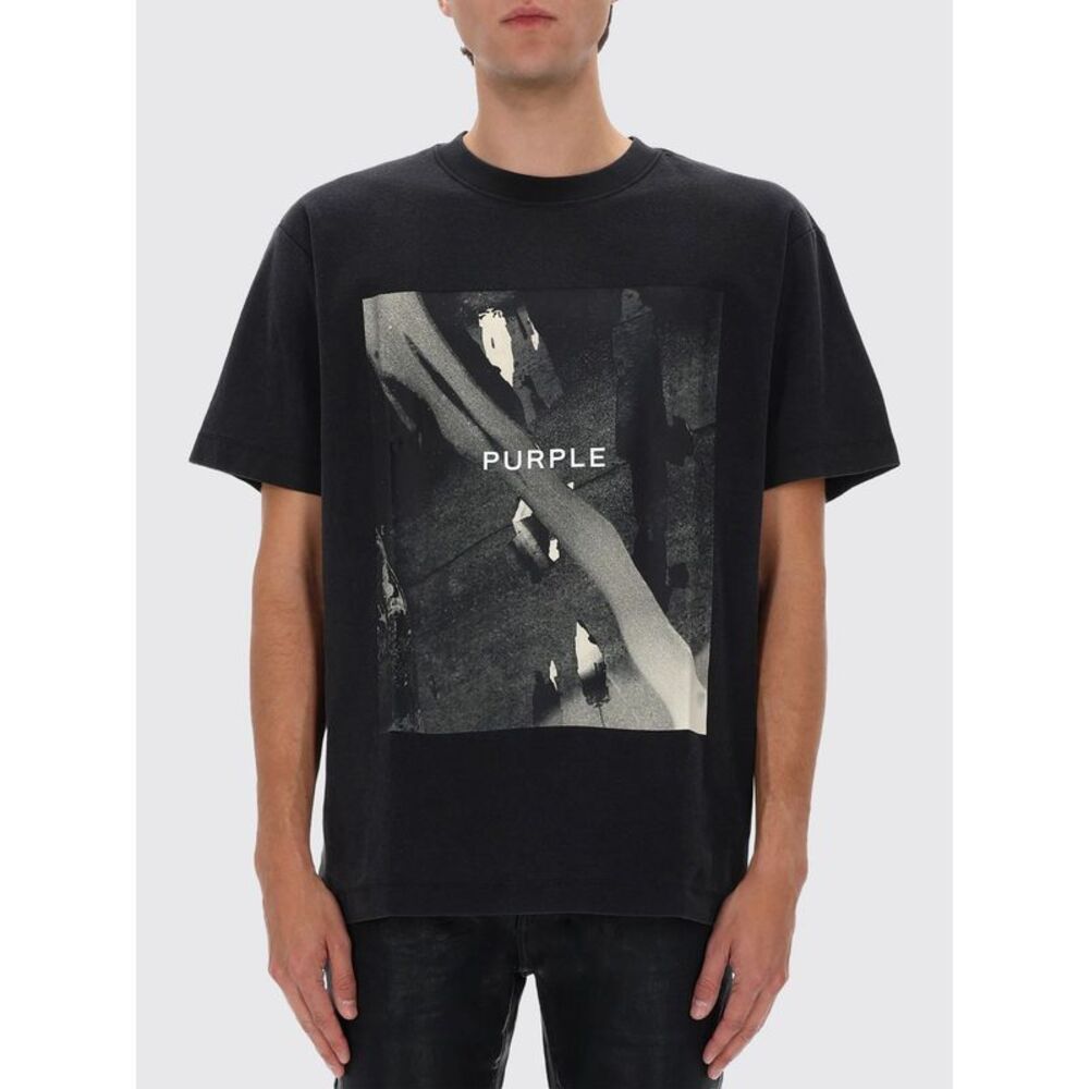Purple T-Shirt Men Black